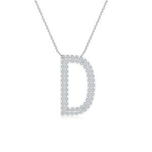 Collar con letra D de moissanita / Collar con inicial diminuta de moissanita / Collar con alfabeto de moissanita / Letra mayúscula de plata con moissanita