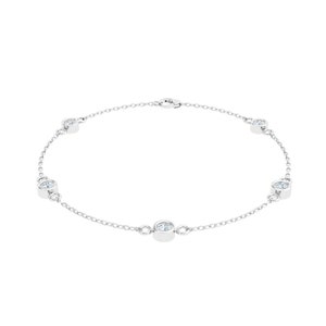 Moissaniet bezel armband/ronde moissaniet armband delicate armband voor vrouwen/luxe sierlijke armband/bruidsmeisje moissaniet armband