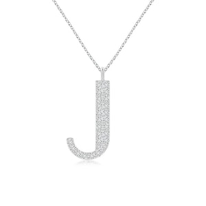 Colgante con inicial "J" de moissanita/ Collar con letra/ Colgante con inicial/ Regalo de cumpleaños para ella/ Letra con incrustaciones de diamantes simulados