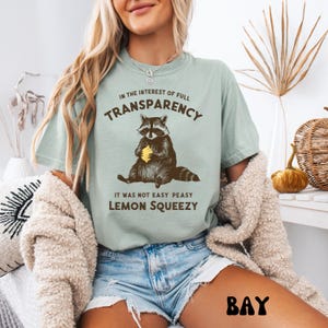 Funny Raccoon T-Shirt: &quot;Lemon Squeezy&quot; Comfort Colors Tee