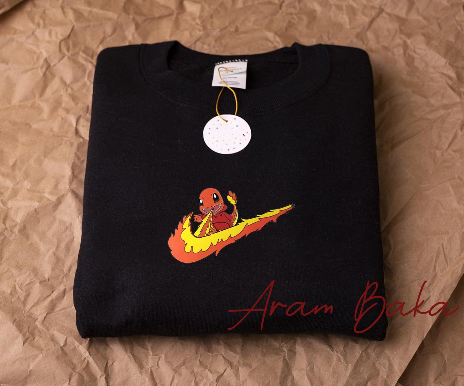 Pokemon Nike Sweatshirt Nike and Pokemon Inspired Charmander Etsy