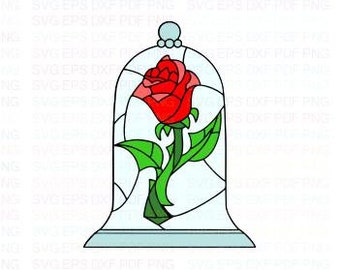 Beauty And The Beast Rose Svg Etsy