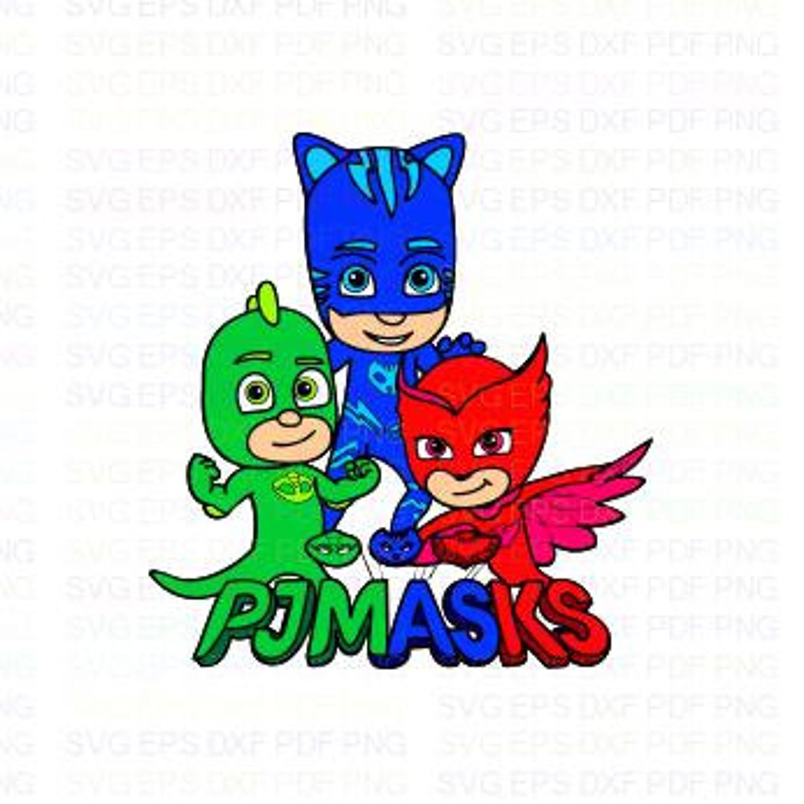 Pj Masks Silhouettes 4 Pj Masks Svg Dxf Eps Pdf Png Cricut | Etsy