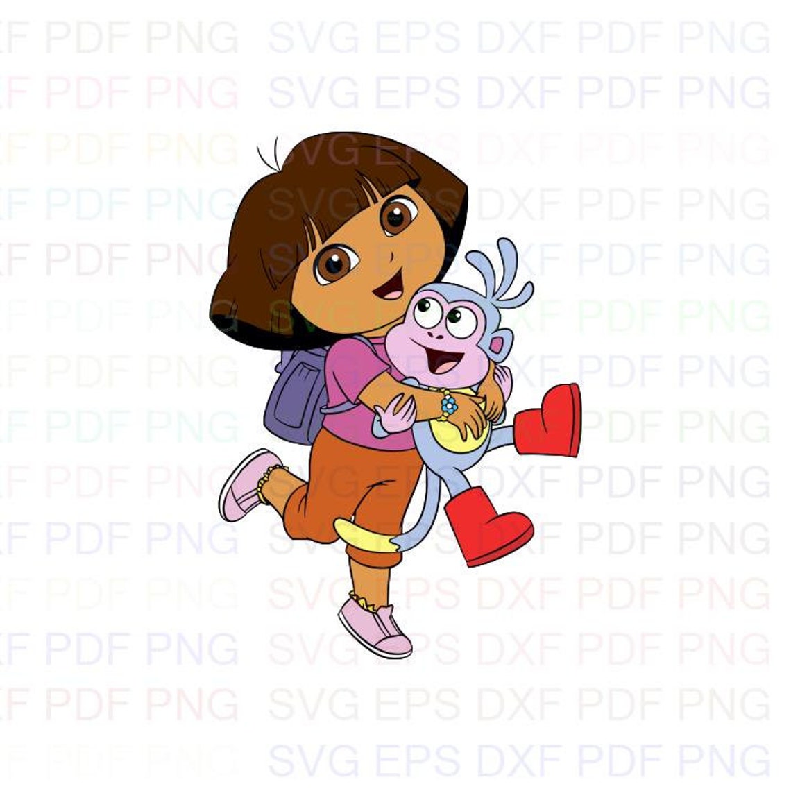 Dora And Boots Hugging Dora The Explorer Svg Dxf Eps Pdf Png Etsy
