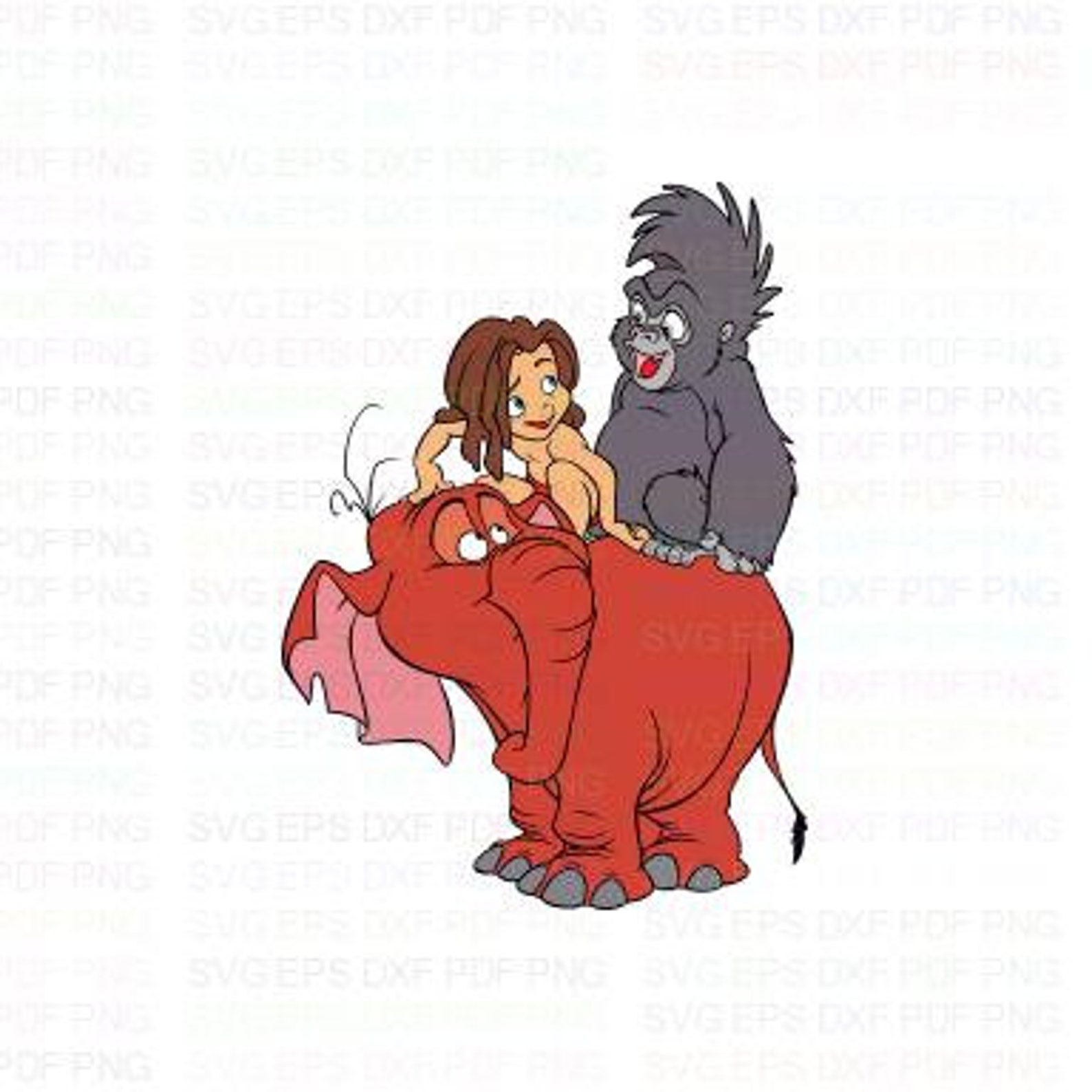 Tarzan2 Svg Dxf Eps Pdf Png Cricut Cutting file Vector Etsy