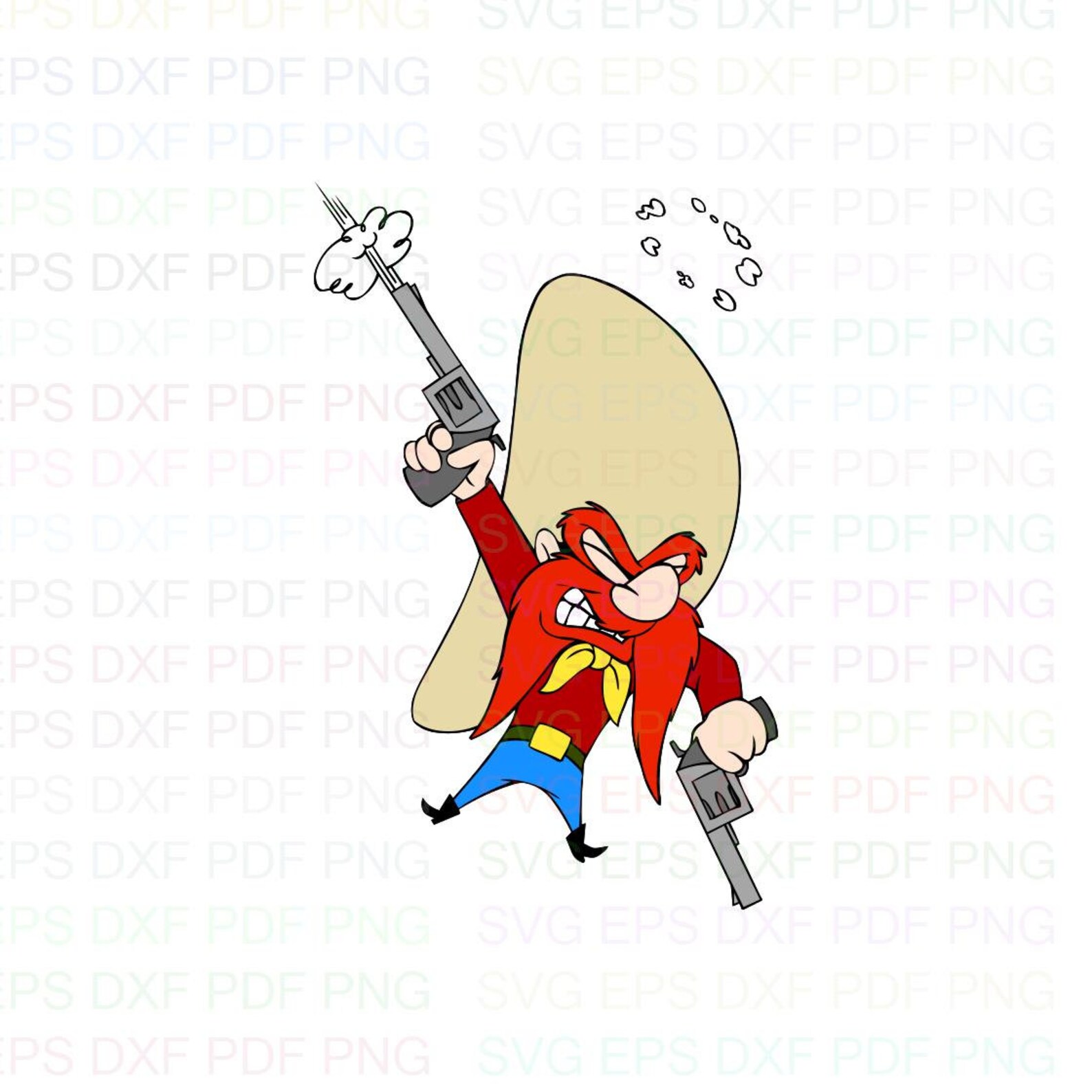 Yosemite Sam 003 Svg Dxf Eps Pdf Png Cricut Cutting file Etsy