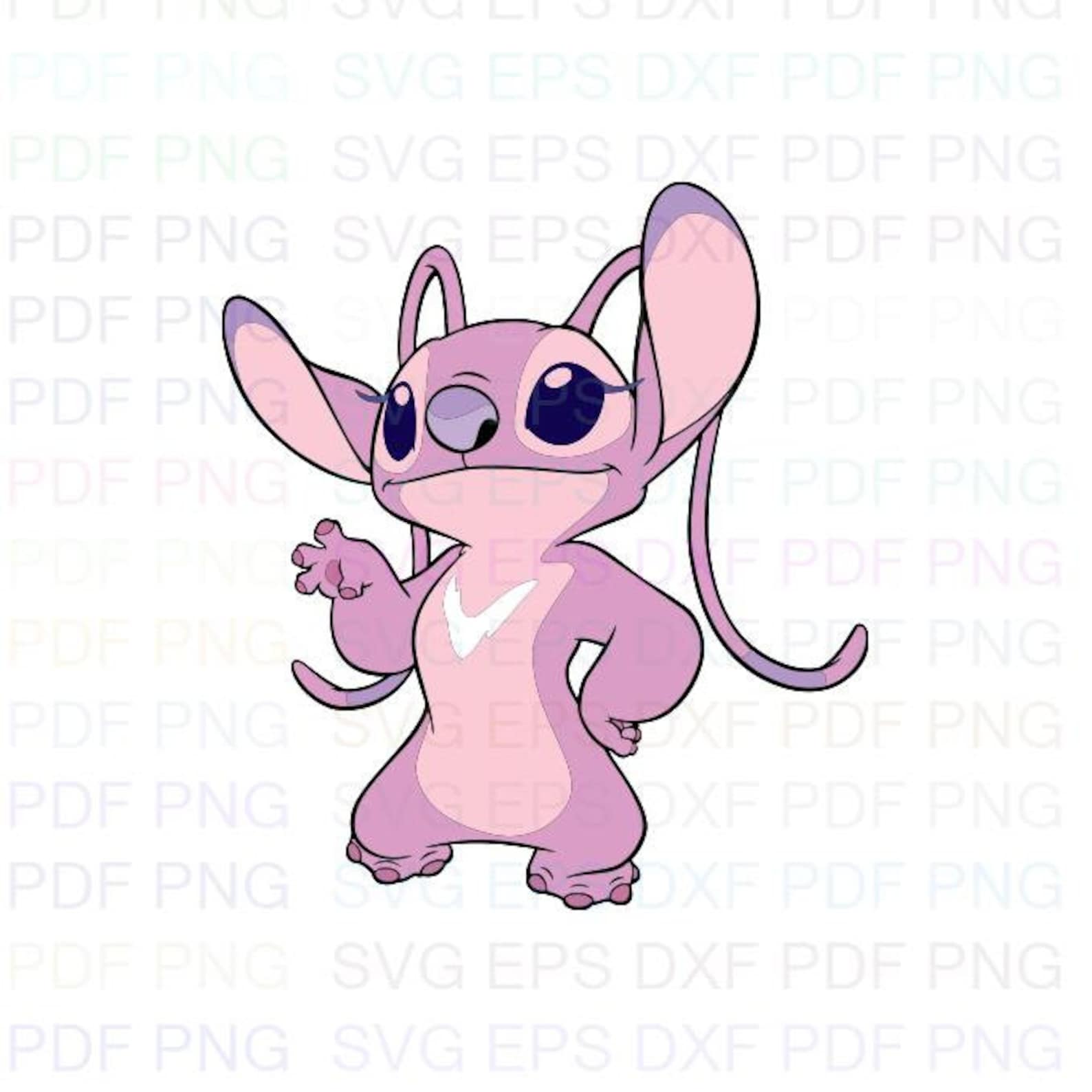 Angel Stitch Pink 2 Lilo And Stitch Svg Dxf Eps Pdf Png | Etsy