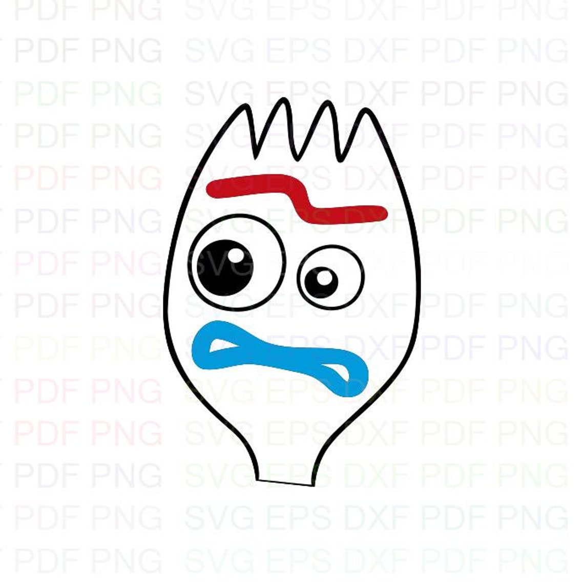 Forky Face 3 Story Svg Dxf Eps Pdf Png Cricut Cutting file | Etsy