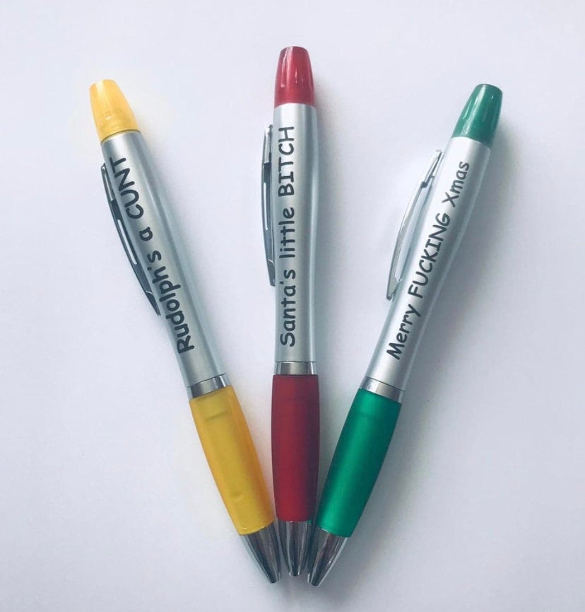 Funny Pens - Rude Cheeky Novelty Office Stationary Secret Santa Sweary Pen  Fun