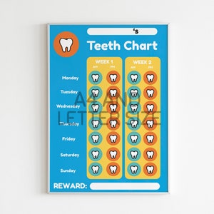 I Brushed My Teeth Chart Kindergarten Chart Children Teeth Routine Kids Reward Chart Brush Your Teeth Chart Toddler Tooth Chart image 2