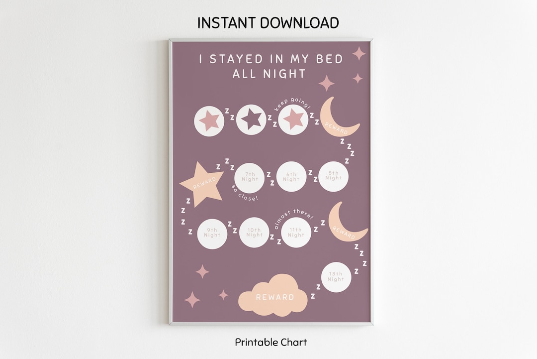Toddler Sleep Tracker Printable Sleep Sticker Chart Purple Sleep Chart