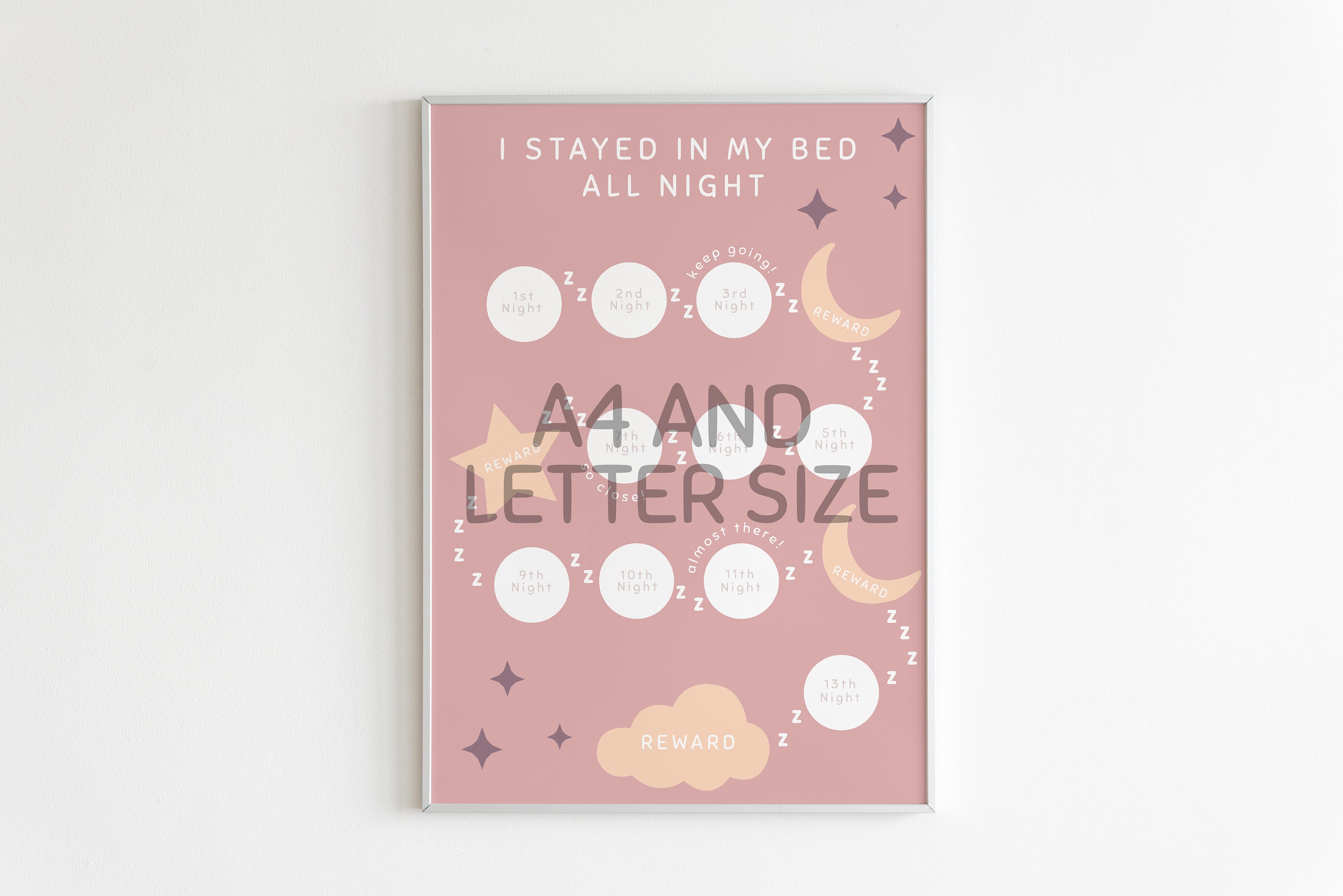 pink-children-sleep-chart-toddler-bed-routine-a4-reward-chart-goal