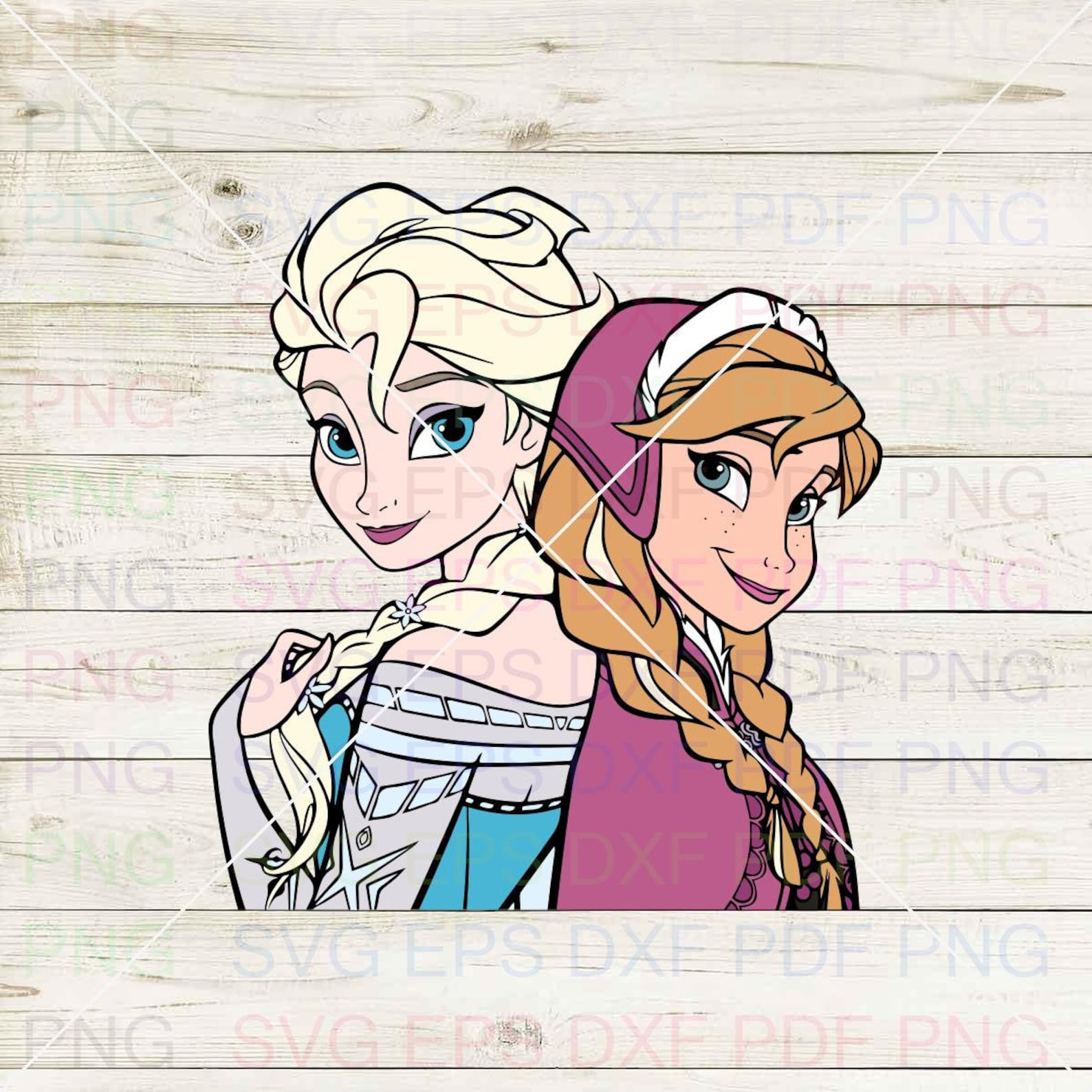 Anna And Elsa Frozen 019 Svg Dxf Eps Pdf Png Cricut Cutting | Etsy
