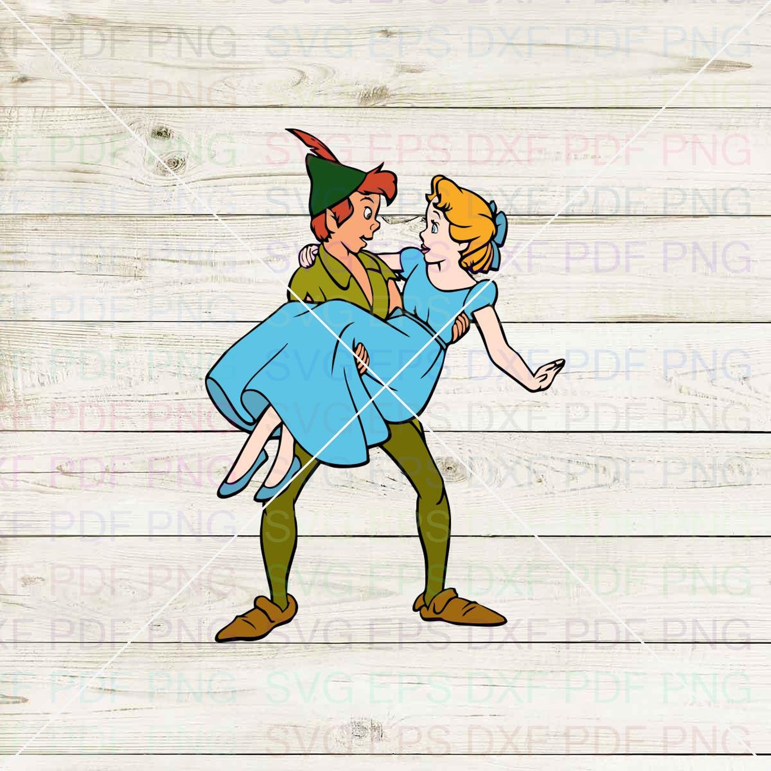 Wendy And Peter Pan 006 Svg Dxf Eps Pdf Png Cricut Cutting | Etsy