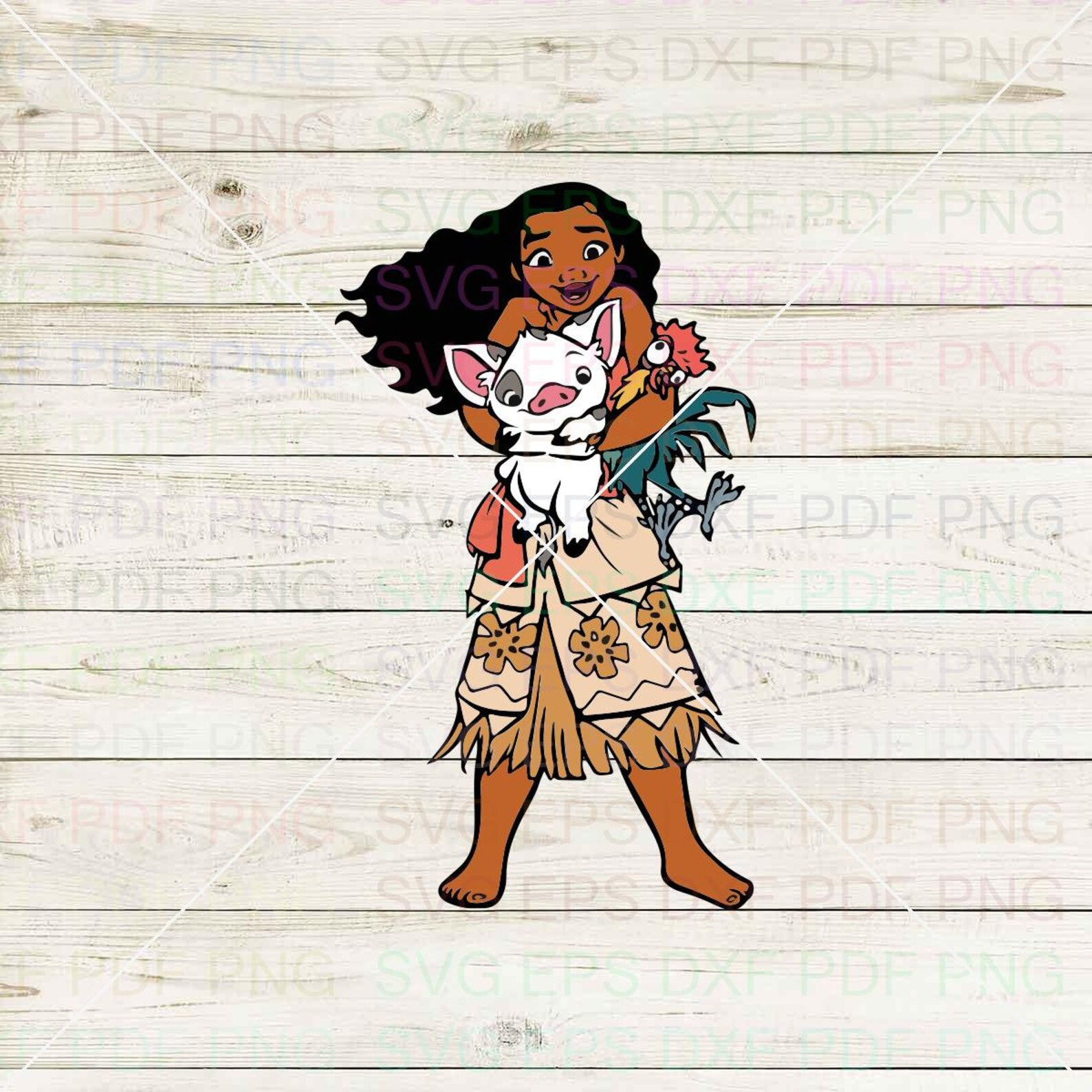 Pua And Moana 010 Svg Dxf Eps Pdf Png Cricut Cutting file | Etsy