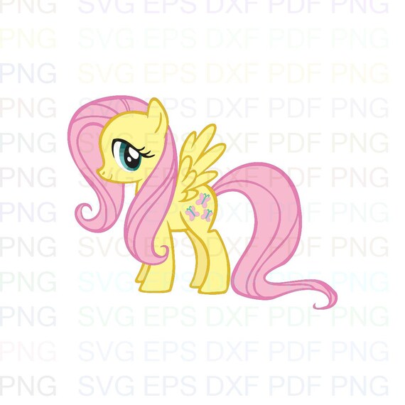 Download My Little Pony Fluttershy Svg Dxf Eps Pdf Png Cricut Cutting Etsy