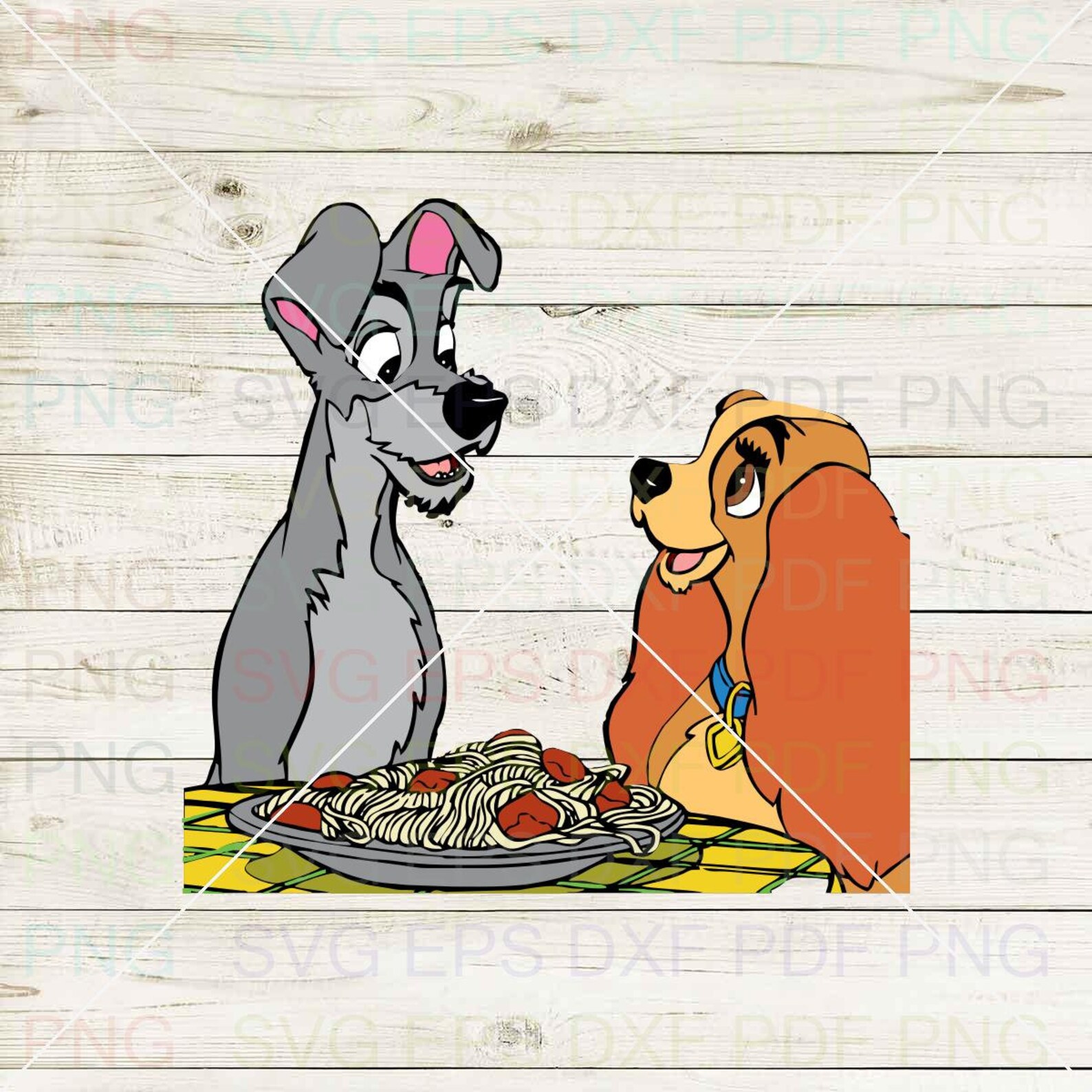 Lady And The Tramp 010 Svg Dxf Eps Pdf Png Cricut Cutting | Etsy