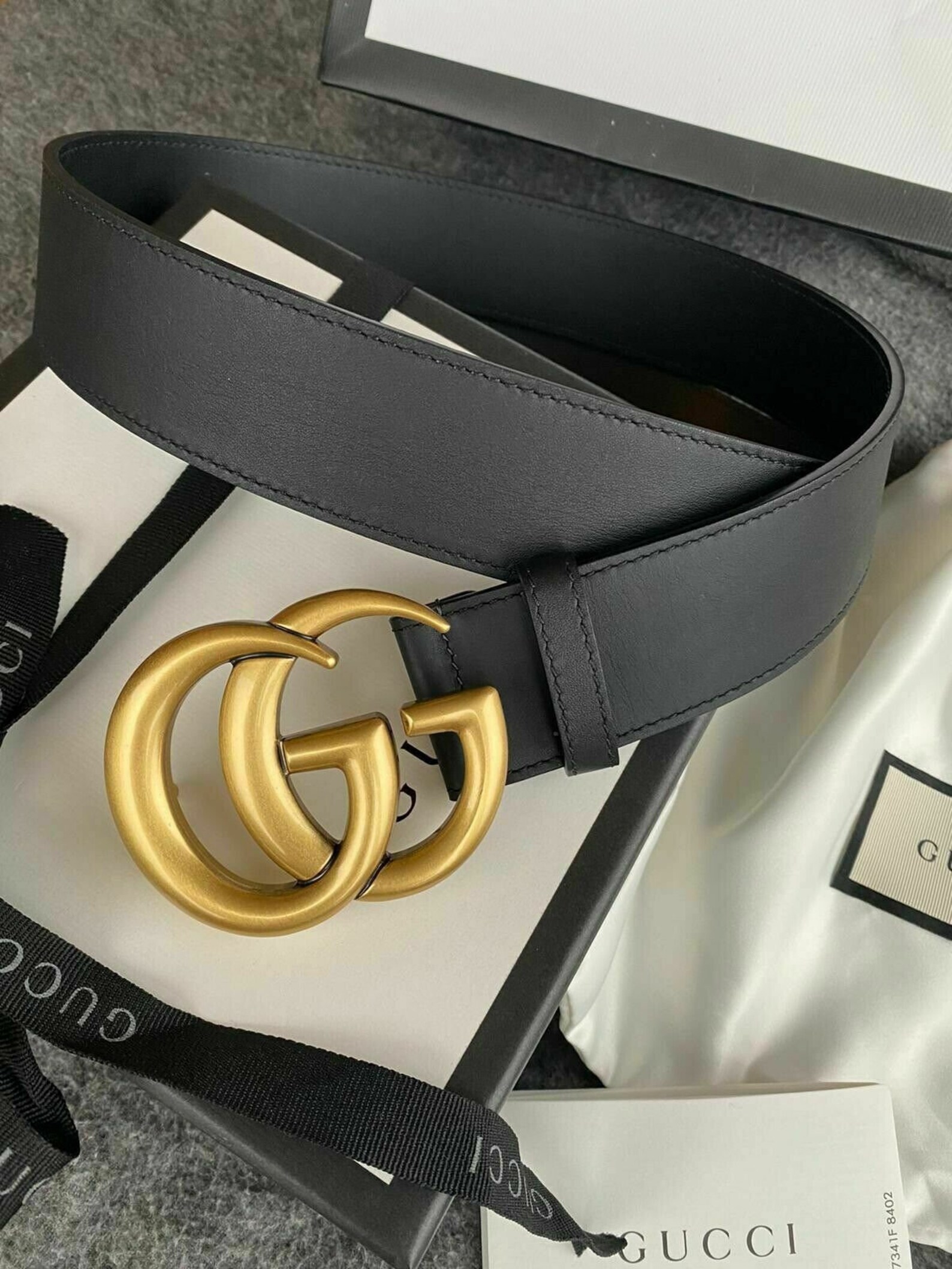 New Genuine GG Luxury Leather Belt Double G Buckle Size 100cm Etsy