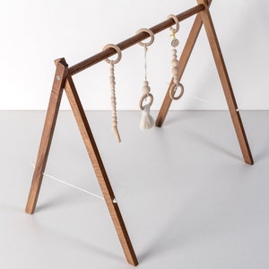 Wooden baby gym, Play gym for baby, Natural walnut