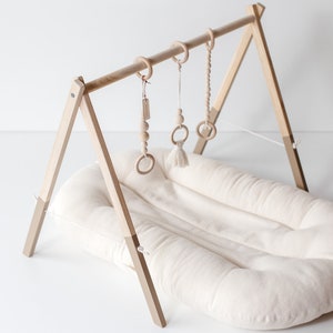 Baby Gym Set, Babygym, Baby Gym Toys, Play gym for baby, Wooden babygym, Silt brown oak