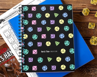 D&D Spiral Notebook | Dice Art Cover | Dungeons and Dragons Graphic Journal | Perfect Gift DnD Fans | Ruled Line Notes