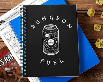 Customizable D&D Spiral Notebook | Dungeon Fuel Art Cover | Dungeons and Dragons Graphic Journal | Perfect Gift DnD Fans | Ruled Line Notes