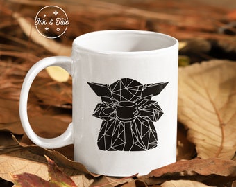 Nerdy Geometric Coffee Mug / Polygon Nerdy Graphic Print Mug / Space Child / 11 oz taza blanca