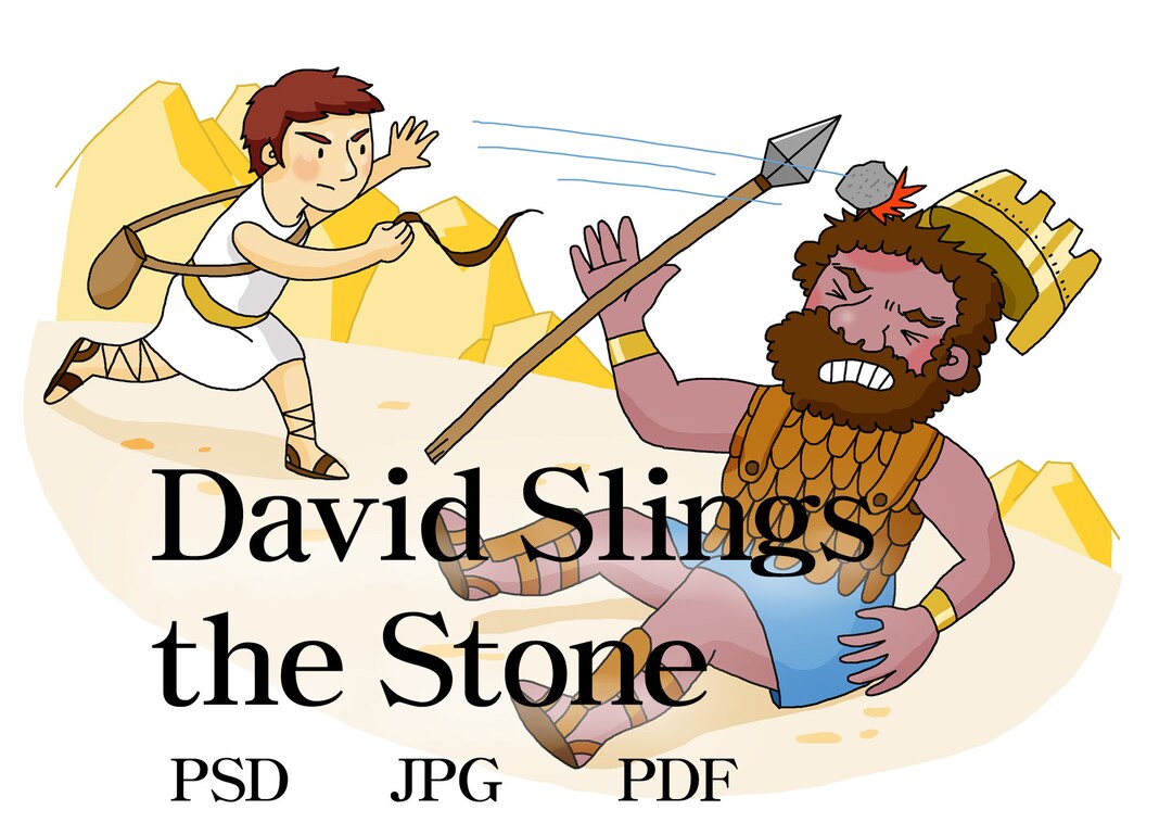 David Slings the Stone Bible Stories Sling Digital Image Etsy