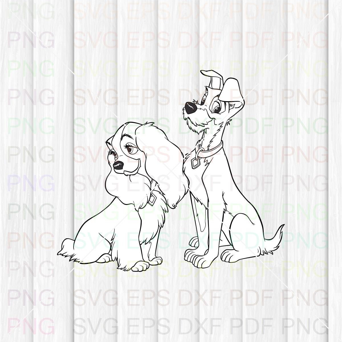 Lady and the Tramp 011 Svg Dxf Eps Pdf Png Cricut Cutting - Etsy UK