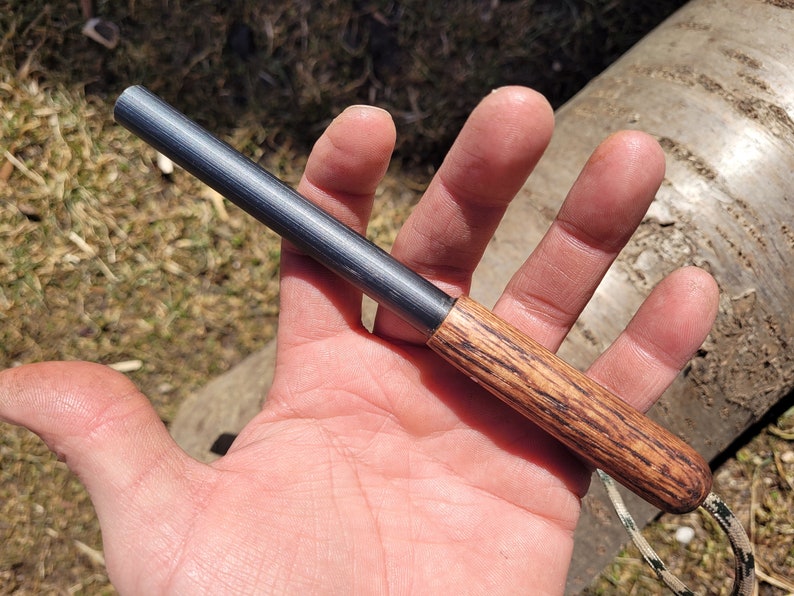 Ferro Rod with Oak handle Large Ferro rod Ferrocerium Rod Etsy