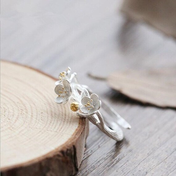 Daisy Flower Branch Ring Daisy Flower Ring Daisy Adjustable