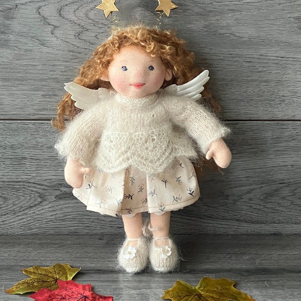 Christmas fairy “Posie”, handmade Waldorf inspired doll, made from all natural materials.