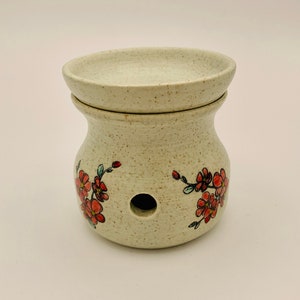 Ceramic wax/oil burner - mini with flower design