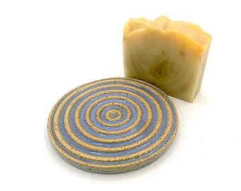 Porte-savon en céramique - bleu pâle, grand