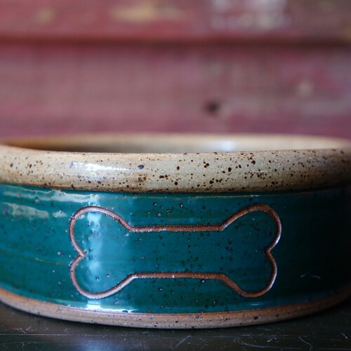 CERAMIC DOG BOWL Cat Bowl Pawprint Design Handmade Etsy