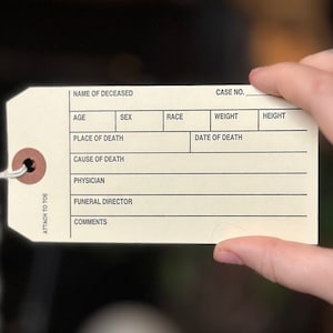 Mortuary Toe Tag