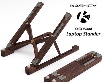 Handmade Wooden Craft Laptop Stander Walnut Rosewood Beech Blackwood foldable stand with 8 levels adjustable height