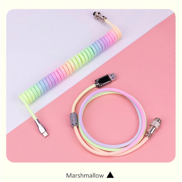 Customized Handmade DIY Detachable Coiled Cable v2.0 Keyboard Type-C Mini Mirco to USB Connector For Mechanical Keyboard