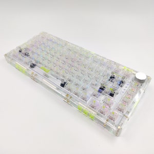 Handmade DIY Customized Full Transparent Arcylic 75% Wireless RGB Mechanical Keyboard Kit Gasket Hot Swappable Socket 83keys Switch