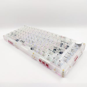 Handmade DIY Customized Frosted Transparent Arcylic 75% Wireless RGB Mechanical Keyboard Kit Gasket Hot Swappable Socket 83keys Switch