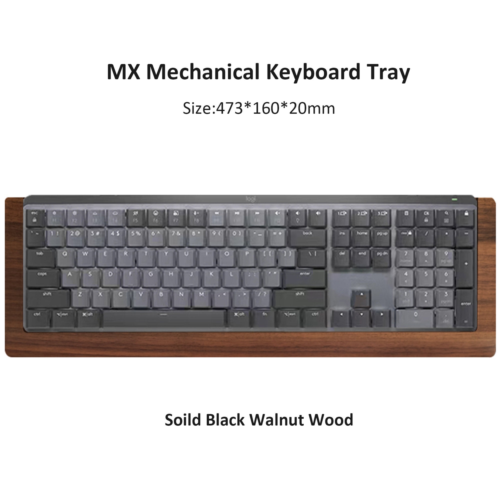 Logitech Mx Keys Mechanical Keyboard Wood Walnut Stand Extended