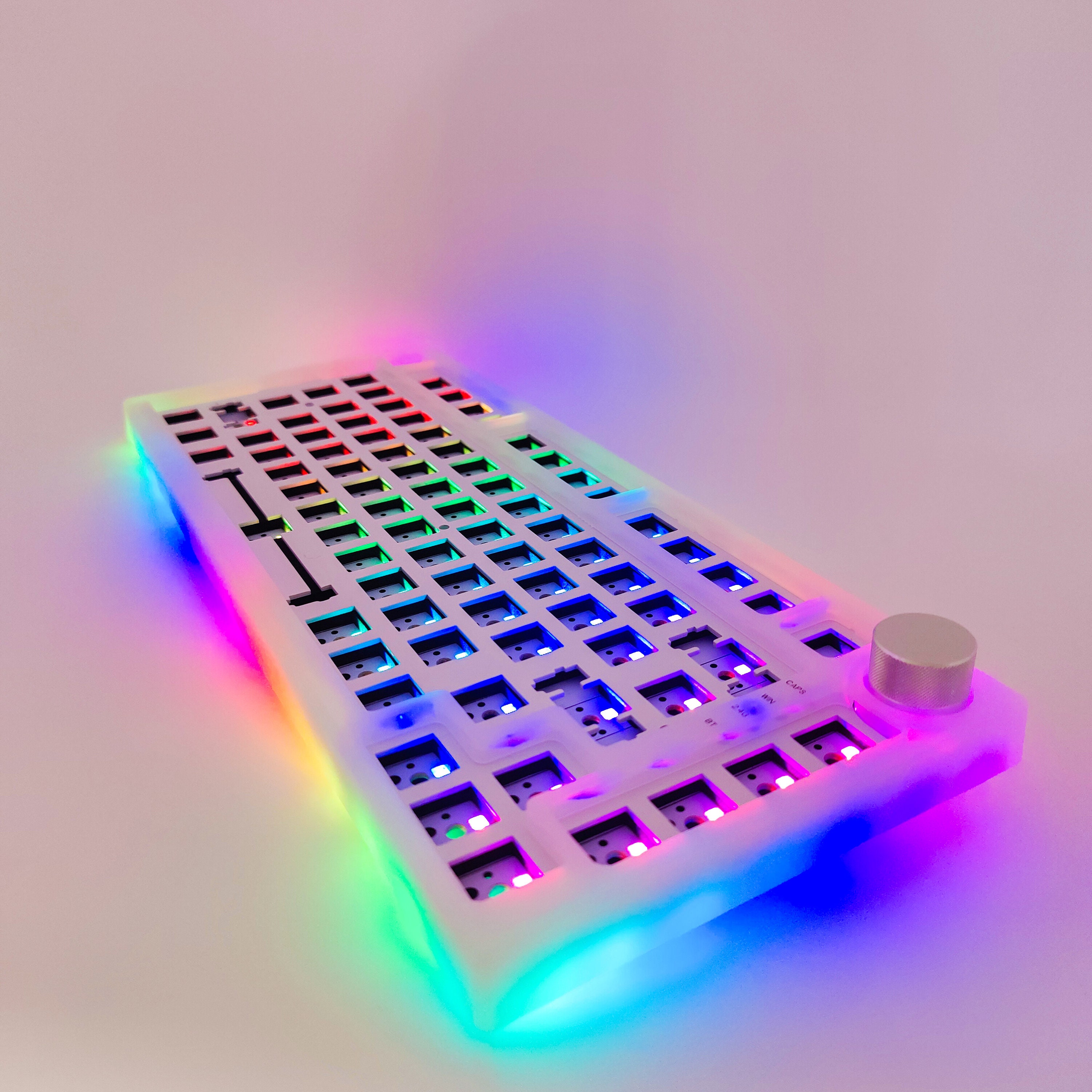 Kit de clavier mécanique RGB sans fil, blanc Transparent, joint