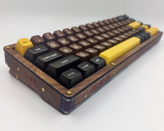 Handmade Wooden Craft Walnut & Arcylic 65% Wireless RGB Mechanical Keyboard Kit Gasket Hot Swappable Socket 68keys Switch