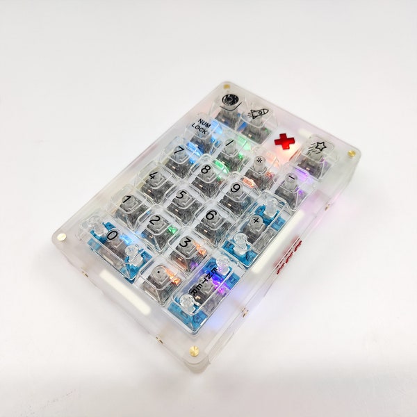 Handmade DIY Customized Frosted Transparent Acrylic Numeric Wireless RGB Mechanical Keyboard Kit Gasket Hot Swappable Socket 20keys Switch