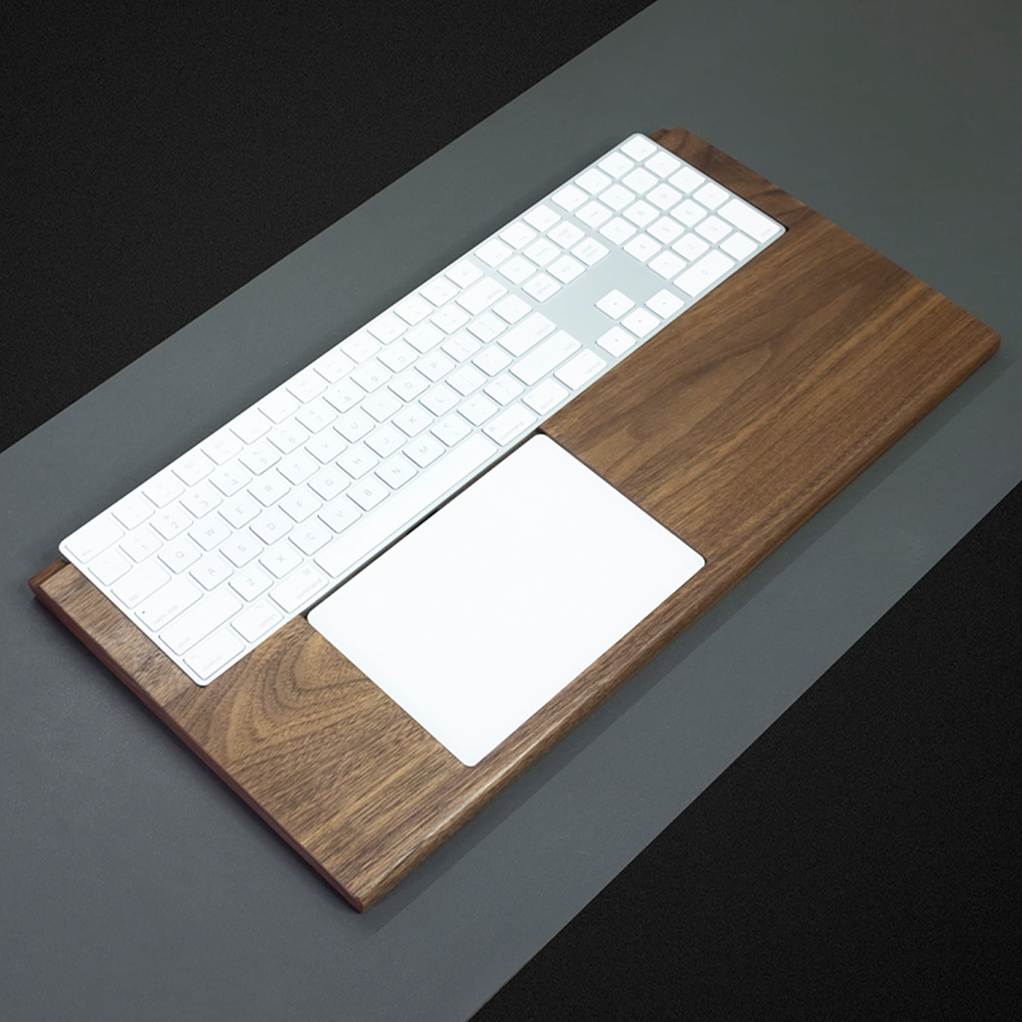 Apple Magic Keyboard Wood Walnut Stand Extended, Magic Trackpad