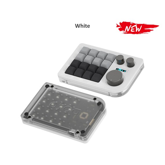 White Version Programmable Knob Mini Wired Mechanical Keyboard Etsy