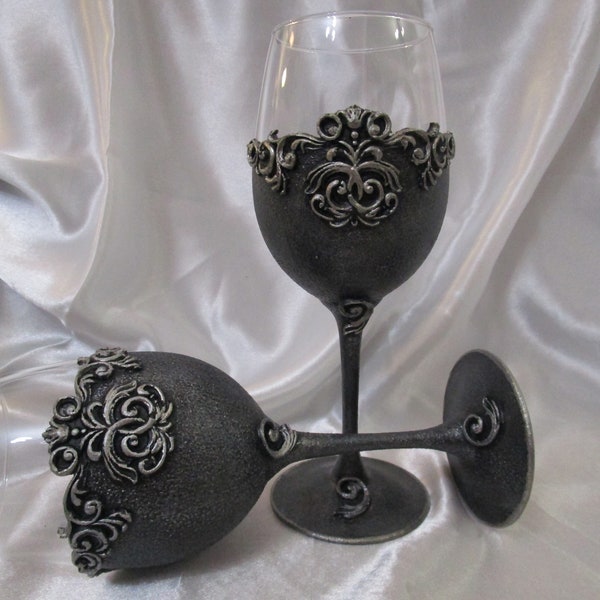 Gothic Wine Glasses Etsy