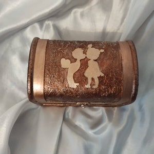 Boîte en bois pour bijoux souvenirs, boîte en bois avec couvercle, cadeau d&#39;anniversaire