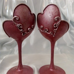 Red Heart Wine Glasses Wine Goblets Couple Goblets  Wedding Glasses Wedding Gift Birthday Anniversary Coupe Gift  Valentine&#39;s  Day Gift