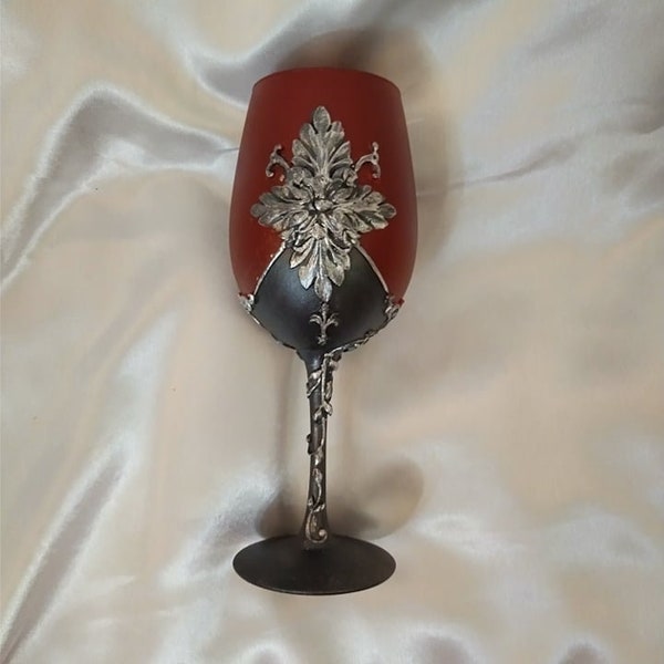 Resident Evil Village Wine Glass Lady's Dimitrescu Goblet Wine Glass  Birthday Gift Gamer Gift  Red Silver Gothic